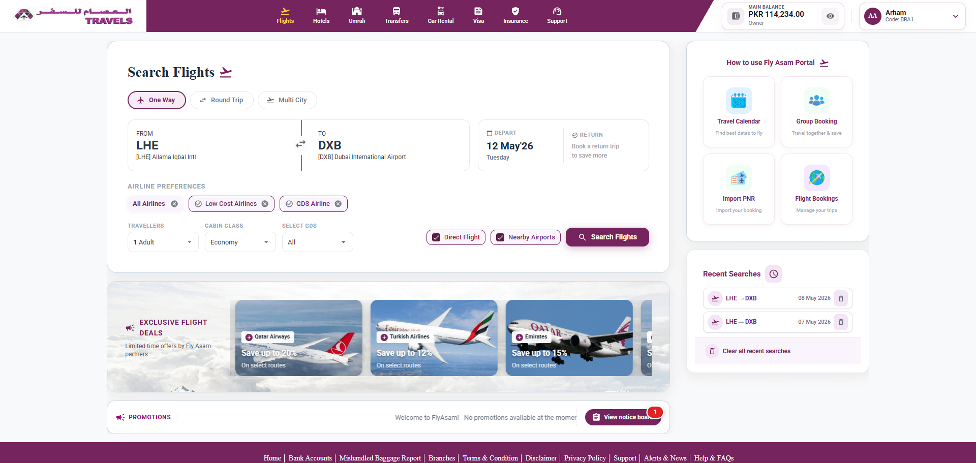 FlyAsam — Enterprise B2B Airline Booking Platform screenshot 2